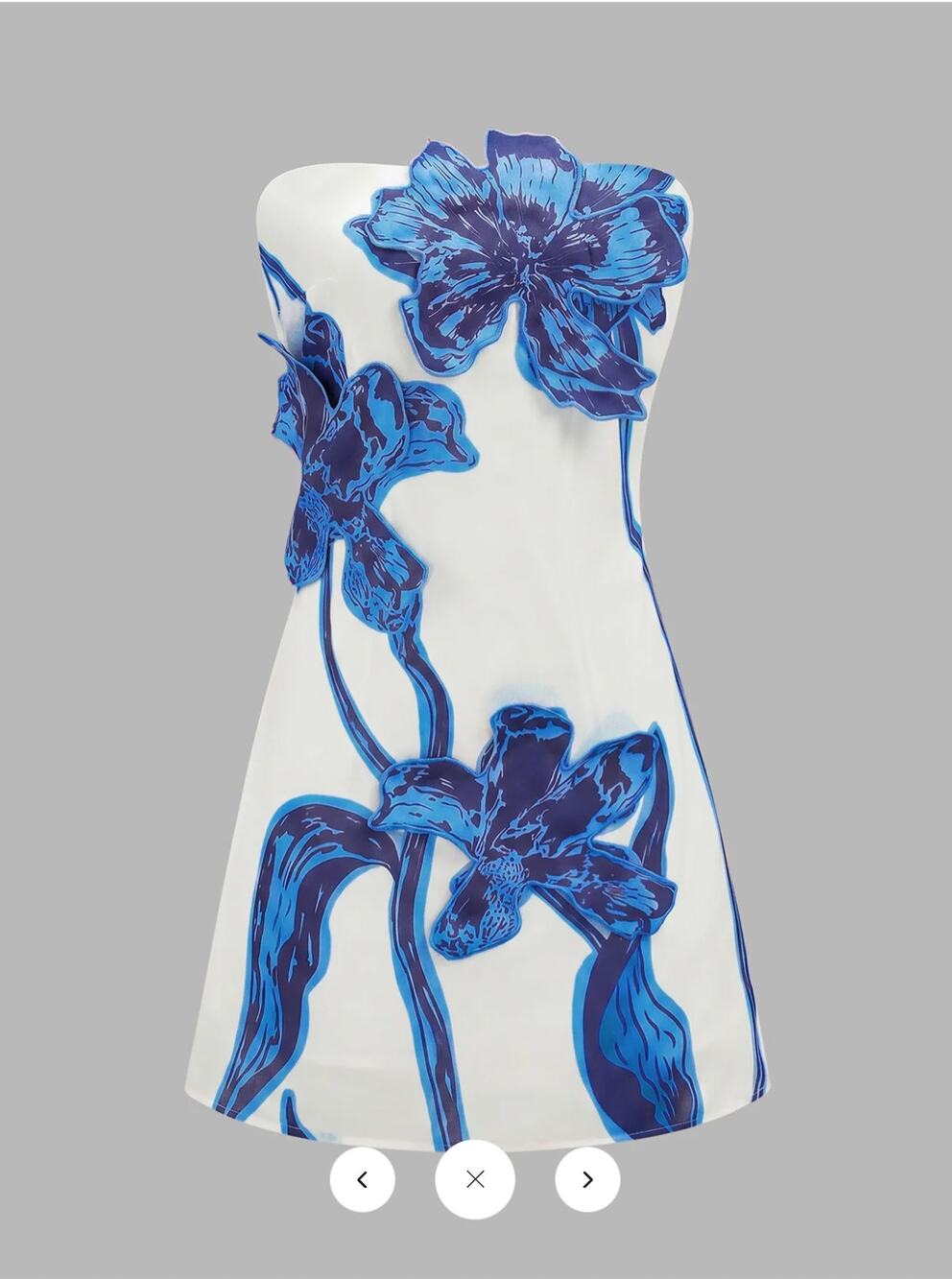 NWT commense 3D Floral Strapless Mini Dress Sz S